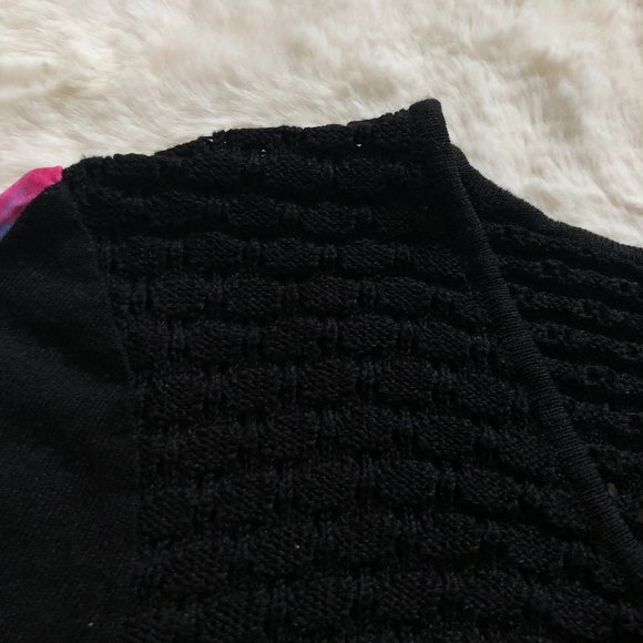 Stizzoli loose-knit sweater with colorful sleeve made in Italy size 48 US M - Picture 5 of 10